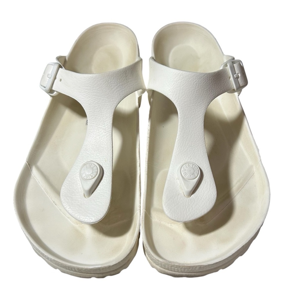 Birkenstock Gizeh Sandals White EVA Flip Flops US 8 EU39 Made In Germany